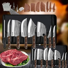 Butcher Knife Set with Bag Chef Knife Set for Meat Cleaver Cutting Viking Knives