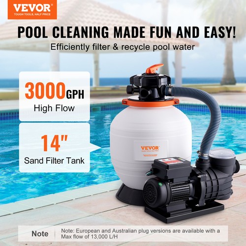 VEVOR Pompa Filtro a Sabbia per Piscina Fuori Terra 13000 L/h 450 W Valvola - Foto 2 di 12
