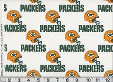 Green Bay Packers Fabric NFL Football 58" Wide Quilt Shop Quality Cotton B