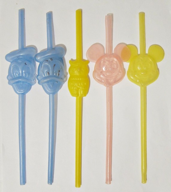 5 DISNEY STRAWS MICKEY MOUSE DONALD DUCK OWL eBay