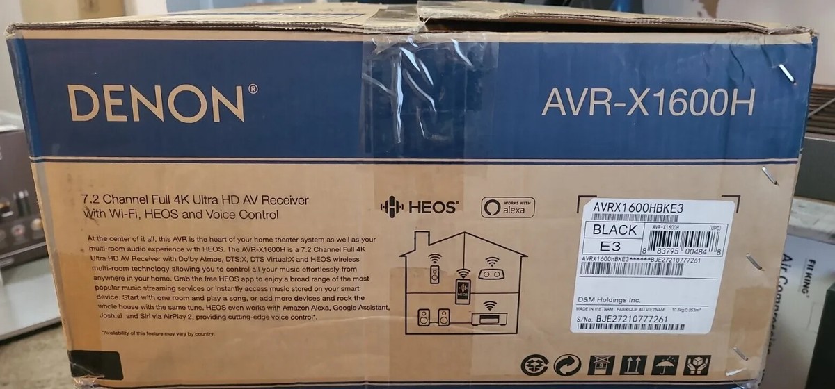 Denon AVR-X1600H 7.2 Channel 4K UHD AV Receiver, Supports Denon AVR-X1600H 7.2 Channel 4K UHD AV Receiver, Supports