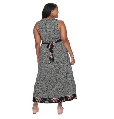 chinese dress ladies Plus Size Maxi Dress Ruffle Sleeveless-Blue White Plaid, 3XL main image 0