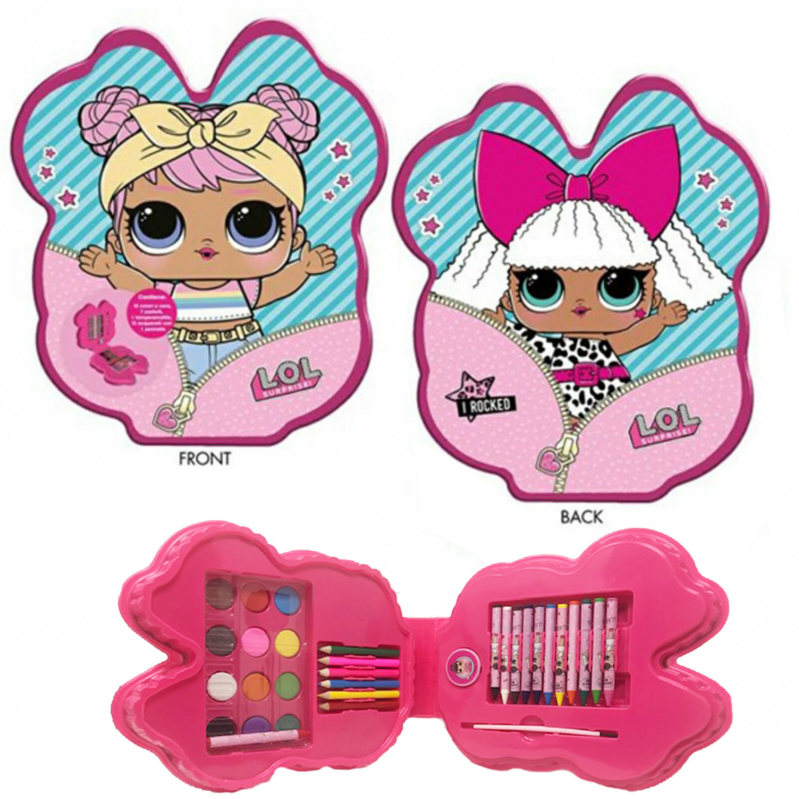 LOL SURPRICE KIT PASTELLI LOL ACQUERELLI PASTELLI A CERA LOL DA COLORARE BAMBINA