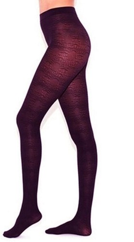 Collant Philippe Matignon calza coprente moda fantasia pizzo ricamato blu nero - Foto 18 di 22