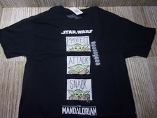 BABY YODA - T-SHIRT THE MANDALORIAN - STAR WARS UNISEX SIZE L - BLACK