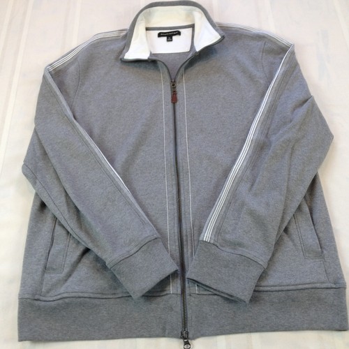 BANANA REPUBLIC Full Zip Mock Neck Long Sleeve Gray Track Jacket Men's Size XL - 第 1/9 張圖片