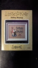 "Birthday Blessings" Lizzie Kate Snippet Cross Stitch Chart  (Personalize)