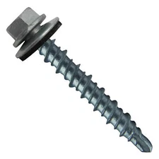 #10 x 1-1/2" Metal Roof Screws - MINI DRILLER Galvanized Hex Head Metal to Wood