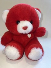 Vintage 1986 Etone Red Valentines Heart Teddy Bear 15" Stuffed Animal Plush 6