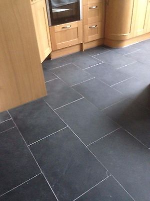 Brazilian Slate Tiles Flooring 35m2 600x400 10mm Thick Calibrat Black Free Del