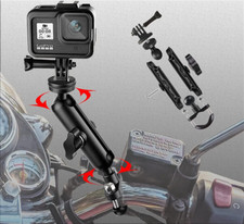 360 Motorcycle Camera Mount for Gopro Bike Holder Handlebar Mount Bracket 1/4 Me
