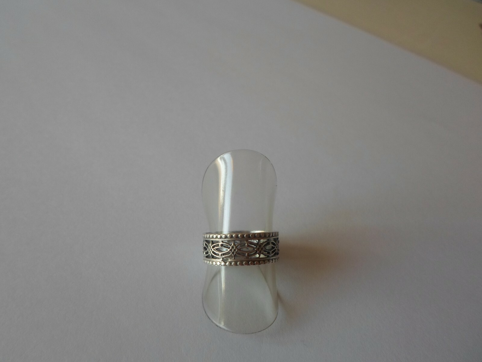 solid silver ring, openwork oval ring, size 52 - image 6