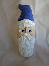 Wooden Whittled Wizard MAGNET 4 inches
