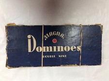 Vintage Dominoes Double Nine Complete Set of 55 Dominoes and 1 Extra to Fill Box