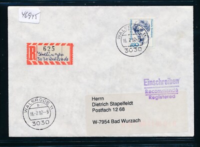 46945) Reco-Brf mit AKZ-RZ hs Krelingen 3030 Walsrode, K2 W.11 1992