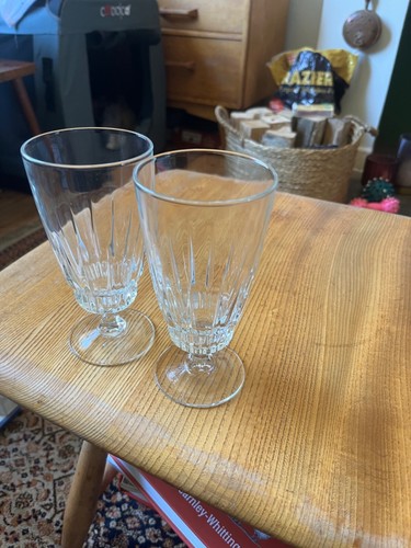 2 vintage luminarc water/sundae crystal glasses - Picture 3 of 7
