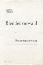 Carl Zeiss Jena Preset Lens Instruction Manual: English, German, French, Russian