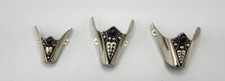 Boot Flat Tips Set Silver Tone Onyx Stone Southwestern CHOOSE SIZE