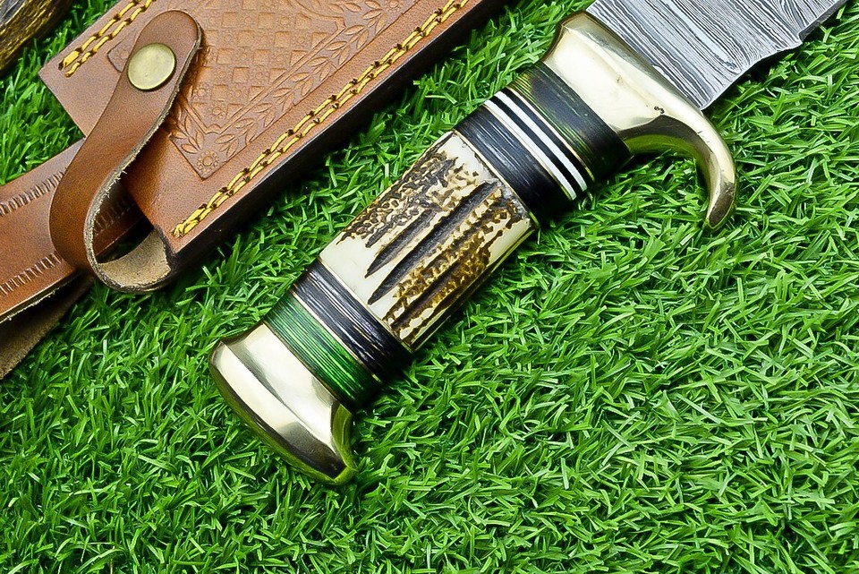 16" Massive Damascus Hunting Knife Crocodile Dundee Fixed Blade Bowie