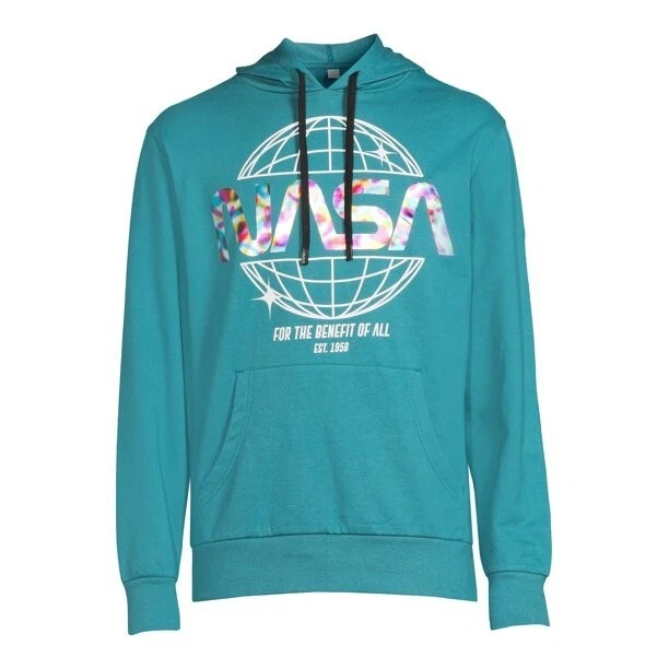 Nasa Men's Retro Design Graphic Hoodie Green Size 2XL(50-52)