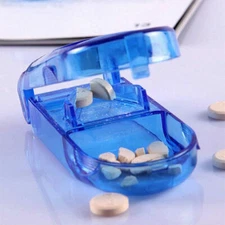 Pill Cutter and Splitter Stainless Steel Blade with Dispenser Cuts Pills Tablets