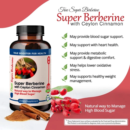 Organic Berberine Ceylon Cinnamon Dihydroberberine, 4250 Mg 120Capsules - Picture 3 of 11