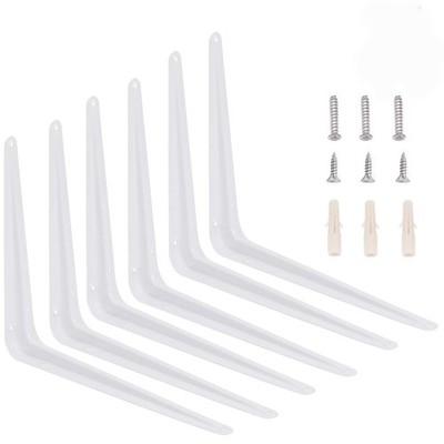 24 Pack 10x8 Inch White Shelf Brackets Heavy Duty Metal Wall Corner Angle