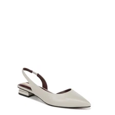 Womens Tyra Low Block Heel Slingback Pump Stone Grey Leather 9 M