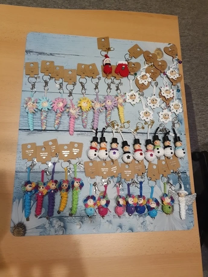 40 gehäkelte Glücksbringer Schlüsselanhänger reserviertes Angebot für elherr_17