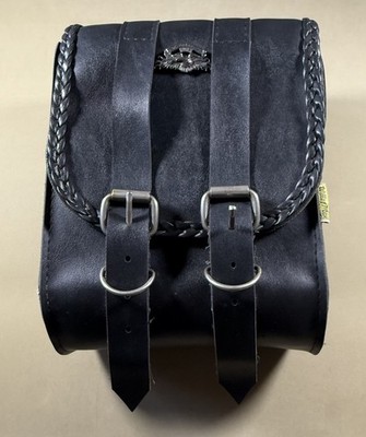 Willie & Max Motorcycle Faux Leather Sissy Bar Saddle Bag Braided Made In USA