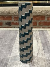 CB2 Porcelain  Zig Zag  Cylinder Flower Decor...