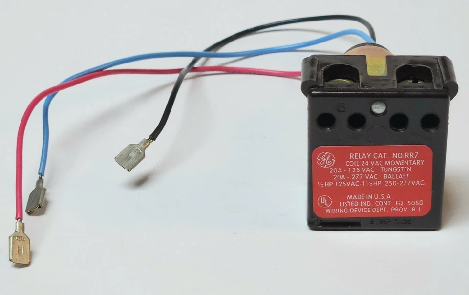 GE GENERAL ELECTRIC RR7 Lighting Control Relay 24 VAC Momentary 20 AMP 125-277 V