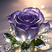 Purple Rose Diamond Art Kits for Adults,5D Diamond Painting Kits for Beginner...