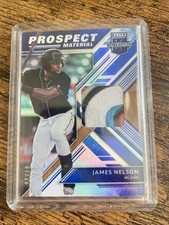 2018 Panini Elite Extra Edition Prospect Materials Blue /10 James Nelson #PM-JN