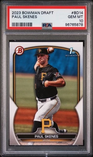 PAUL SKENES 2023 BOWMAN DRAFT ROOKIE RC #BD14 PSA 10 GEM MINT! PIRATES #96765878