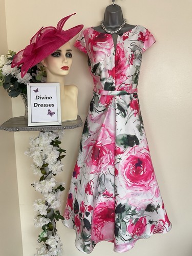 Veni Infantino BNWT Size 14 Candy Pink 50" Tea Length Dress Jacket Hatinator - Picture 2 of 16
