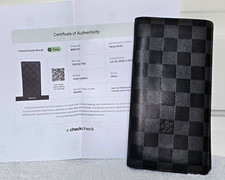 Louis Vuitton Men's Damier Graphite Check Bifold Wallet w/Zip Coin Pocket KEI