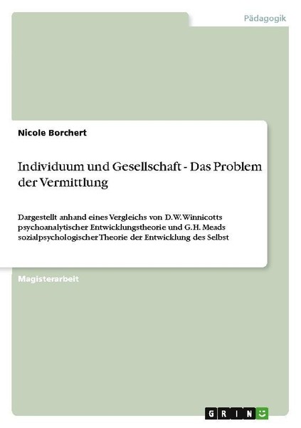 Individuum Und Gesellschaft - Das Problem Der Vermittlung Nicole Borchert-image