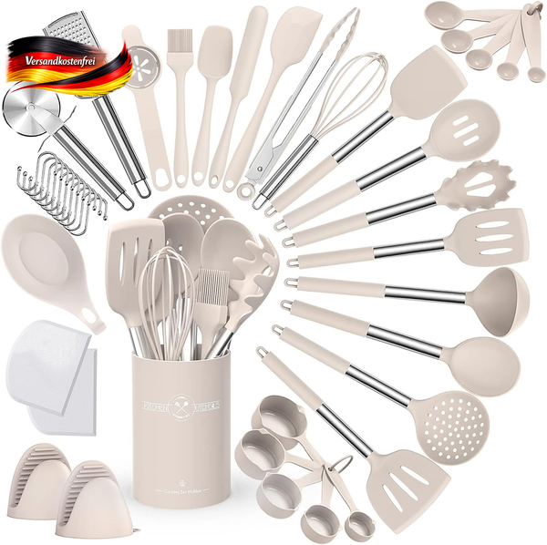 KüChenhelfer Set 34-Tlg. Silikon Kochutensilien HitzebestäNdig Ergonomisch-image