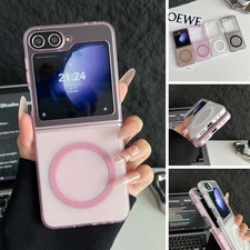 For Samsung Galaxy Z Flip 7 6 5 4 3 Mag Safe Frosted Translucent Shockproof Case