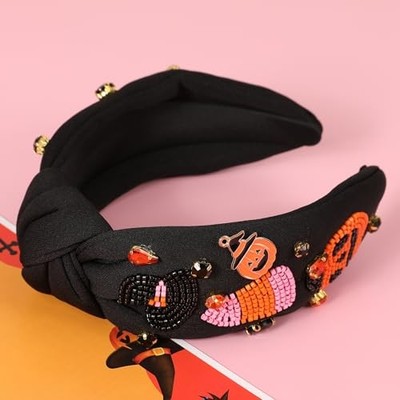 Candy Headbands for Women Girls Holiday Christmas Halloween Costume Accessory IYOU Light Up Christmas Headband Led Blue Flower Xmas Hair  main image 2