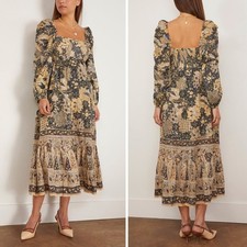 ULLA JOHNSON Natilda Puff Sleeve Midi Dress in Bellflower Size 8