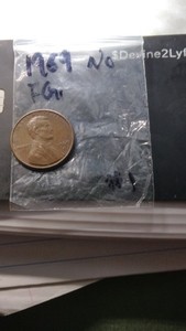 (#1) 1969 D mint penny w/ no FG error