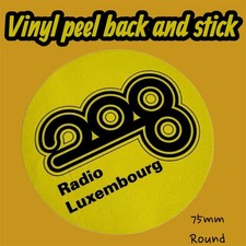 Vintage Radio LUXEMBOURG 208 Station Window Vinyl Sticker 60s 70s 80s Classic Fm