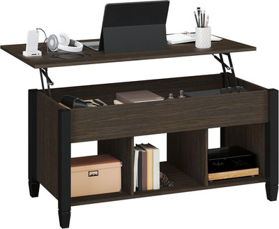 Coffee Table, 41In Lift Top Coffee Table with Storage Hidden Compartment & Shelf