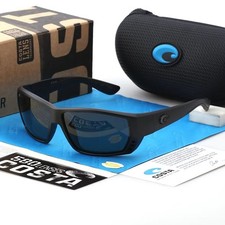 Costa Del Mar Tuna Alley Matte Black Frame Grey Polarized 580P Sunglasses