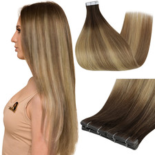 Virgin Tape in Hair Extensions Injection Tape Ins Extensions Color 3/8/22 Balaya