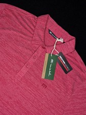 Travis Mathew Eco Collection Heater Series Golf Polo Red Heather Scooter NWT