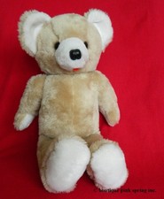 VINTAGE FUN FARM TEDDY BEAR 18'' LIGHT BROWN RED TONGUE 1979 PLUSH STUFFED TOY