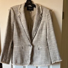 Lafayette 148 New York EUC Lyndon Tweed Knit Blazer Jacket size 8